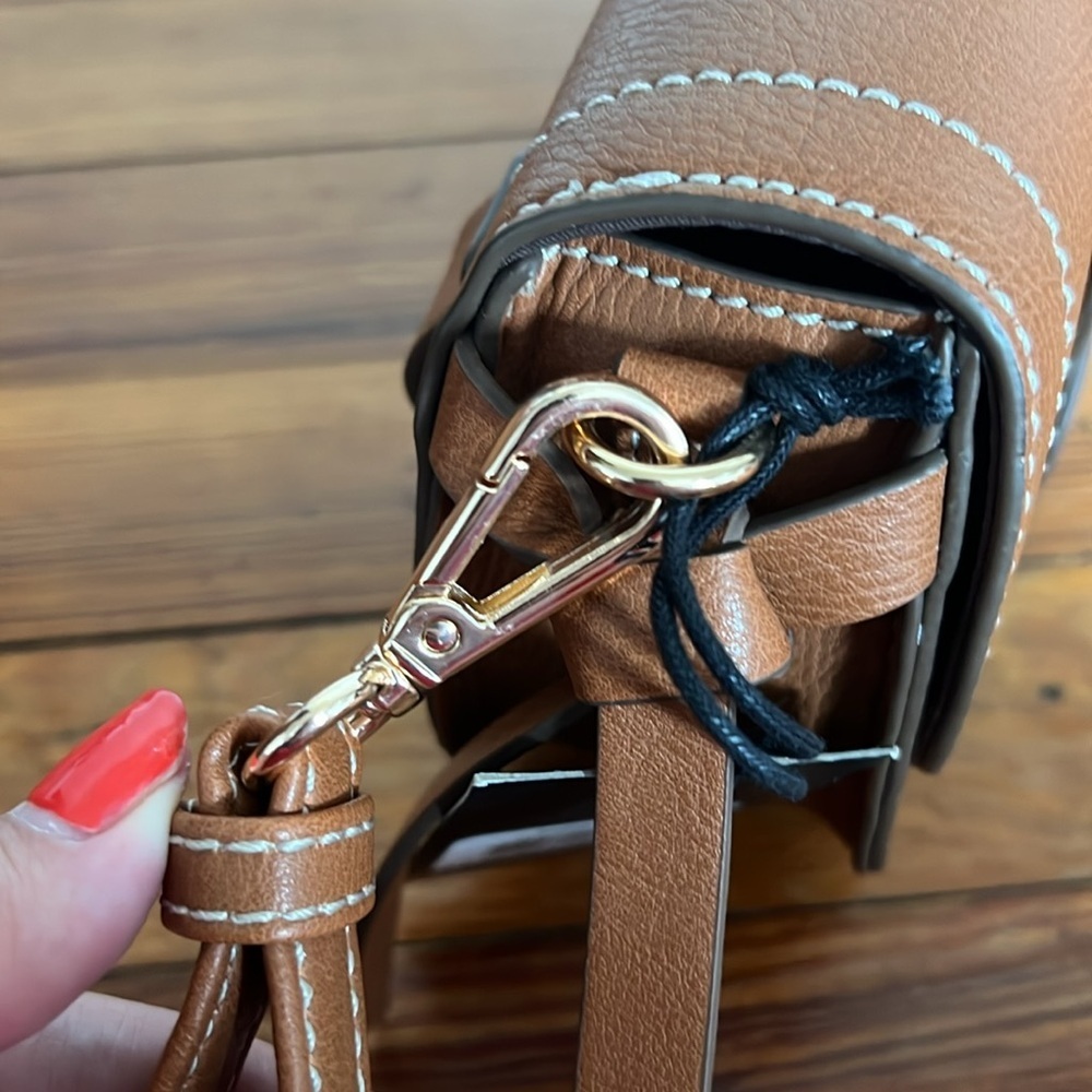 Rachel Zoe Edessi Brown Saddle Crossbody Bag with Equestrian Design - Picture 8 of 13
